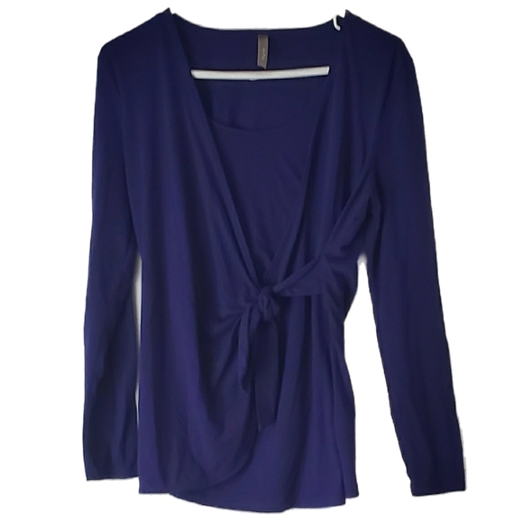 Thyme Deep Purple Tie-Front Top – Size M - Picture 1 of 2